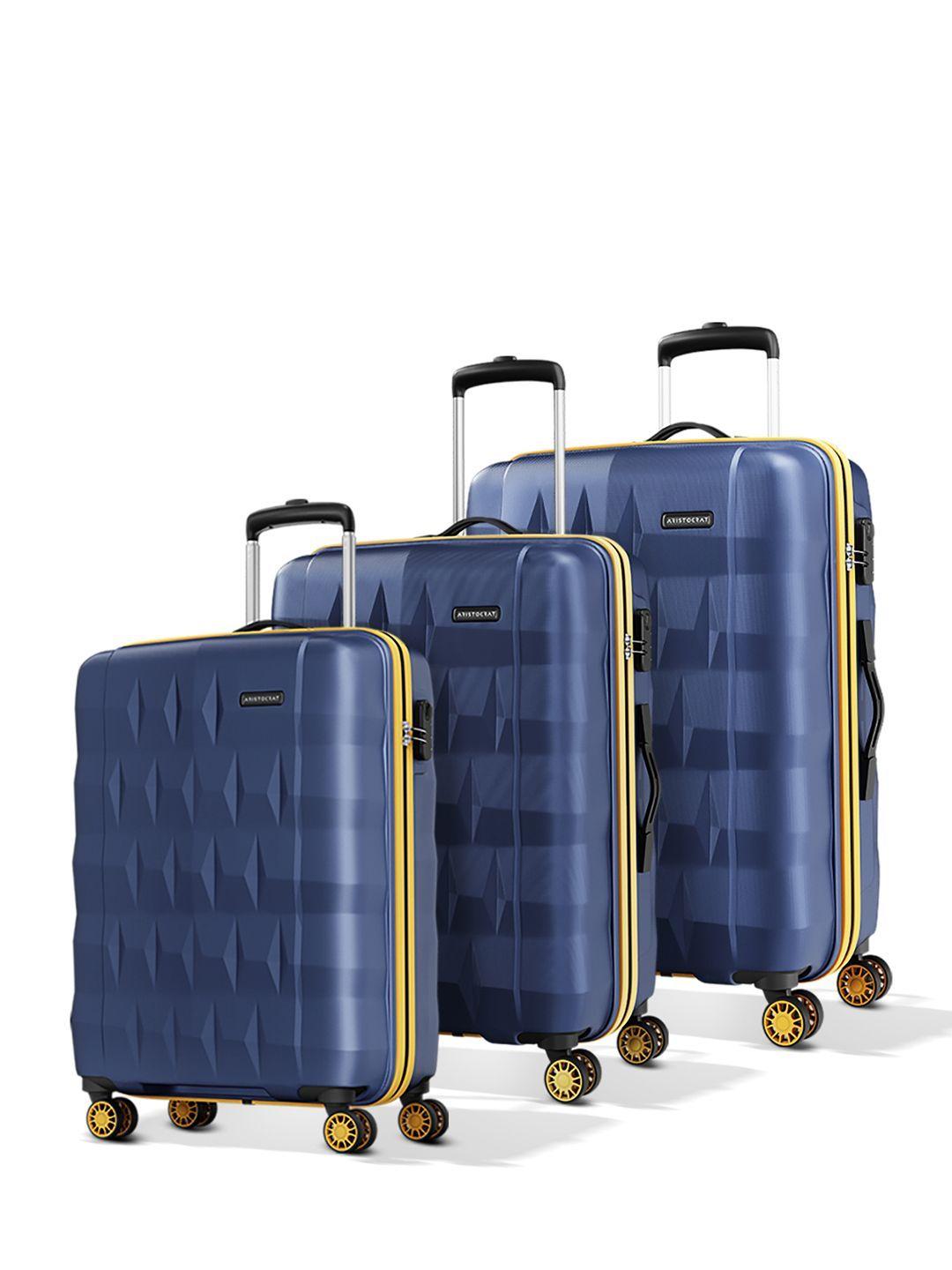Aristocrat Comet Blue 3-Piece Hard Luggage Set Pack of 3 - Image 1