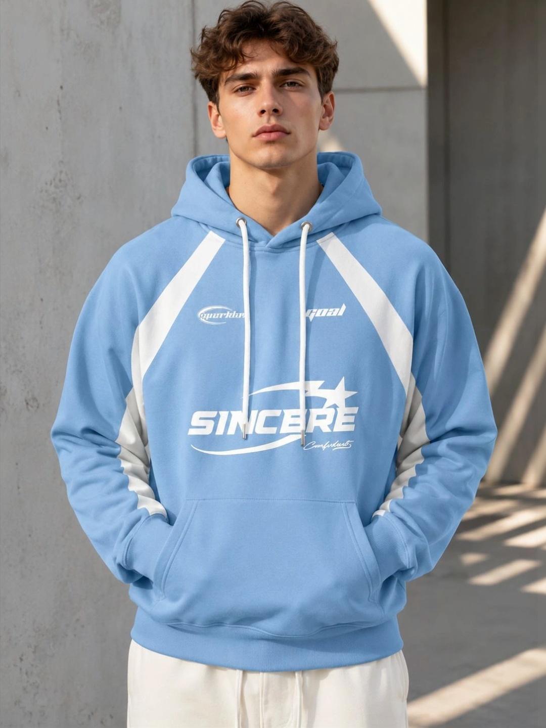 Mast & Harbour Men Colourblocked Hooded Sweatshirt - Image 1
