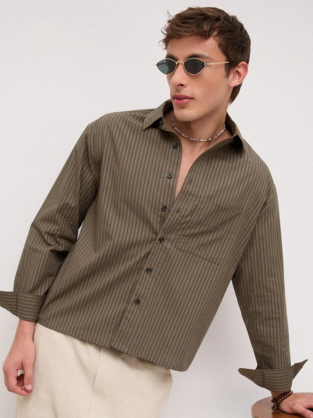 VASTRADO Men Classic Boxy Striped Casual Shirt - Image 1