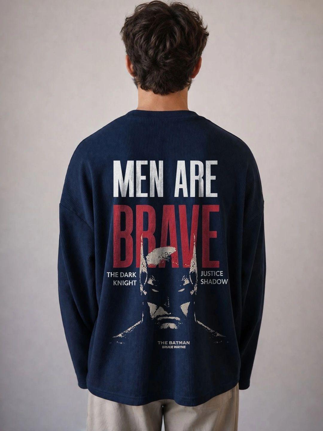 BRAHMOR Men Typography Batman Drop-Shoulder Sleeves Boxy T-shirt - Image 1