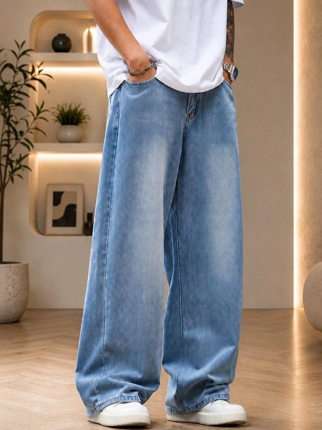 R.Code by The Roadster Life Co. Men Wide Leg Mid-Rise Jeans - Image 1