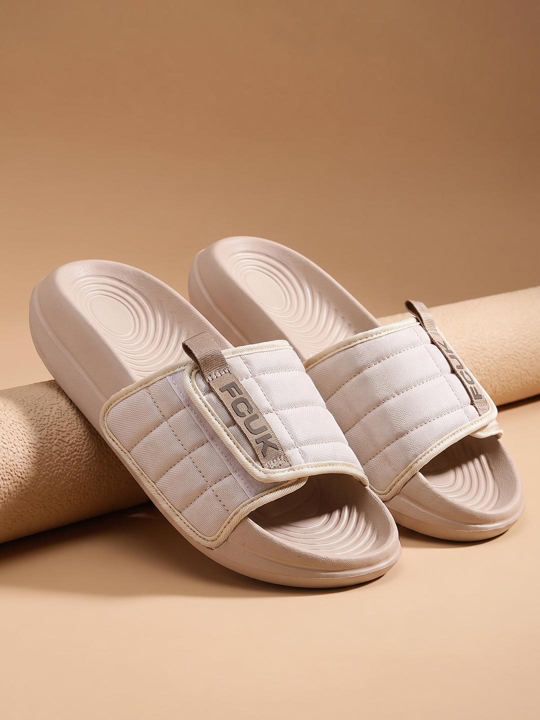 FCUK Men Textured Sliders - Image 1
