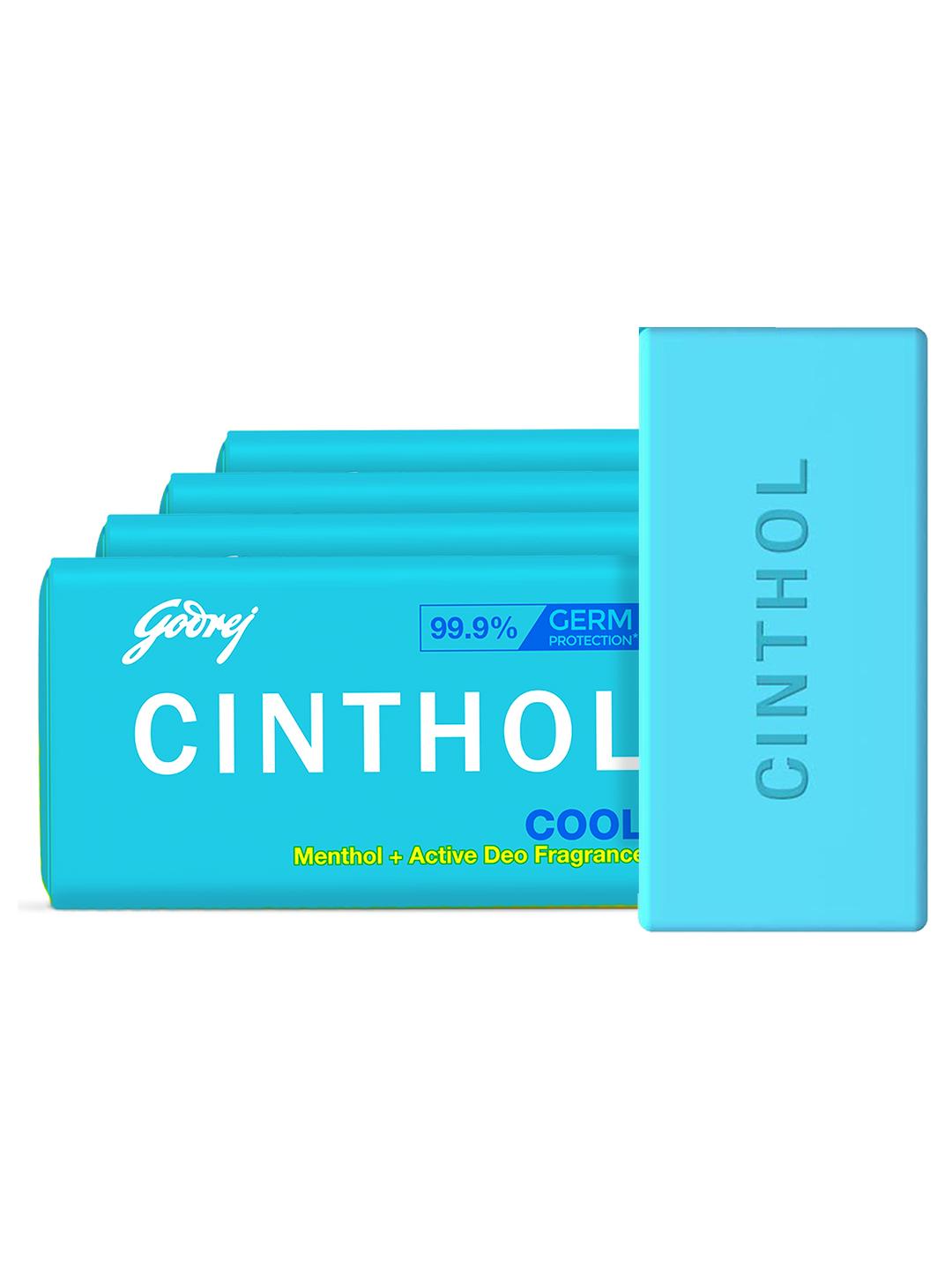 CINTHOL Cool Soap with Menthol & Active Deo Fragrance - Pack of 4 - Image 1