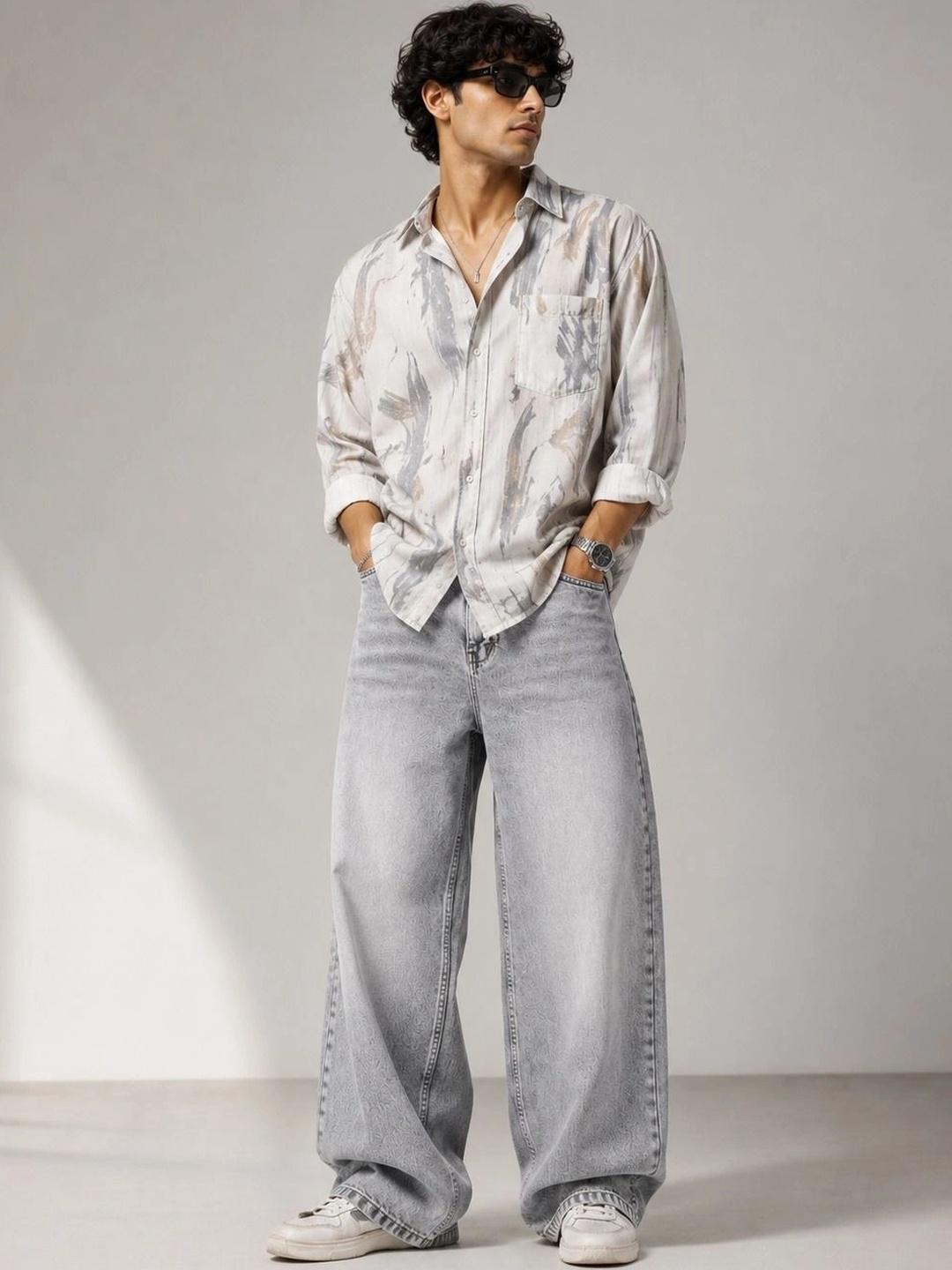 SiNk DENIMS Men Wide Leg Mid-Rise Light Fade Jeans - Image 1