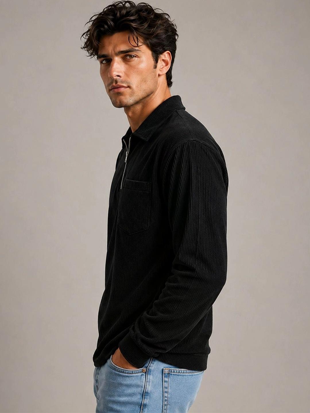 HOODLER Men Polo Collar Pockets T-shirt - Image 1