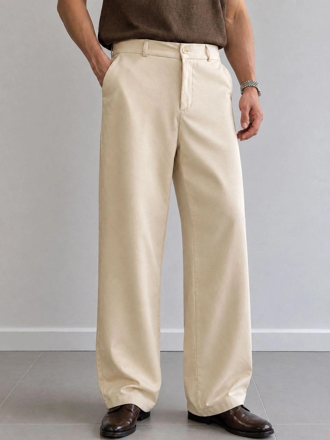 Roadster Men Relaxed Straight Leg Trousers