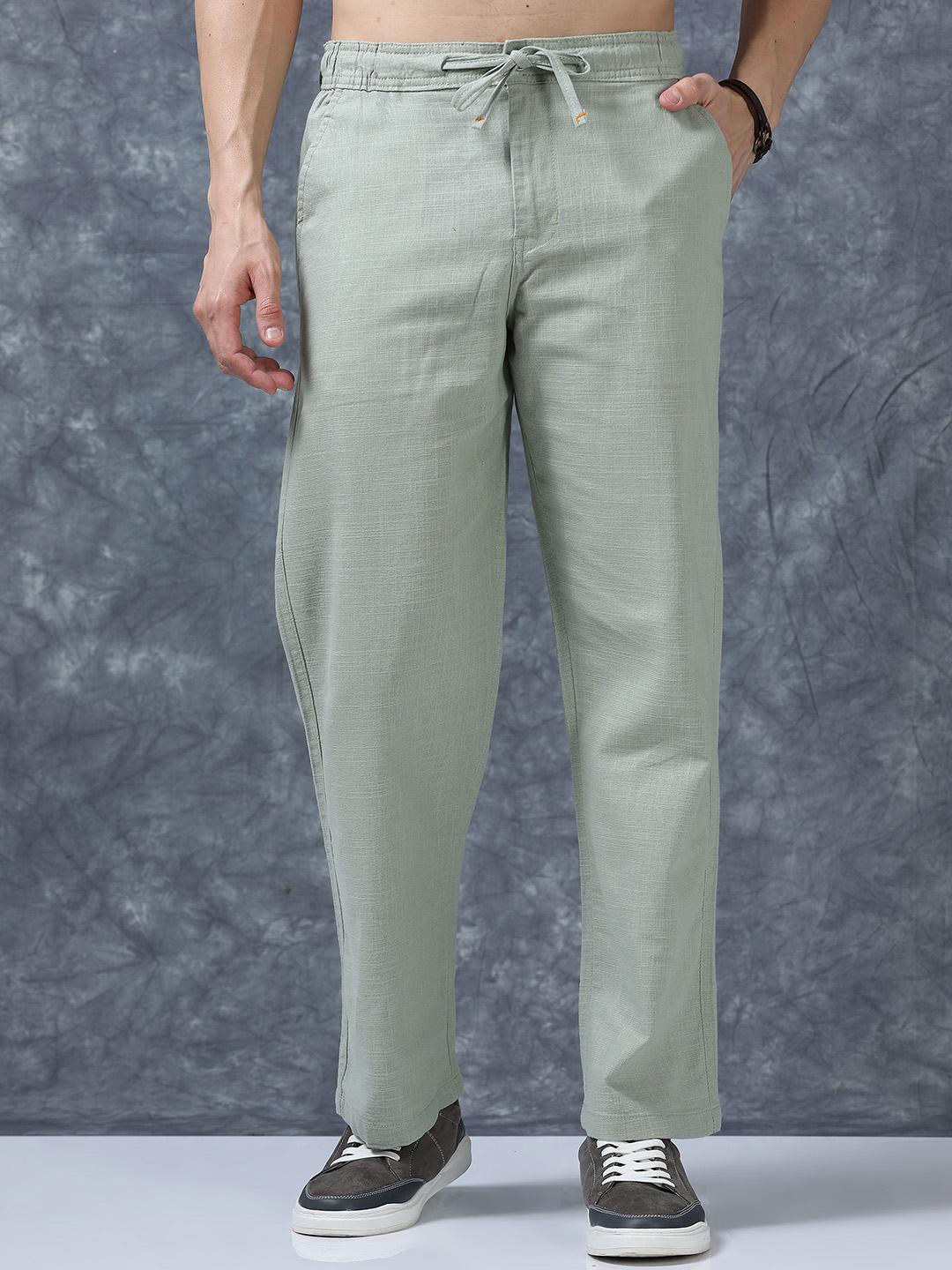 Roadster Men Relaxed Fit Linen Trousers