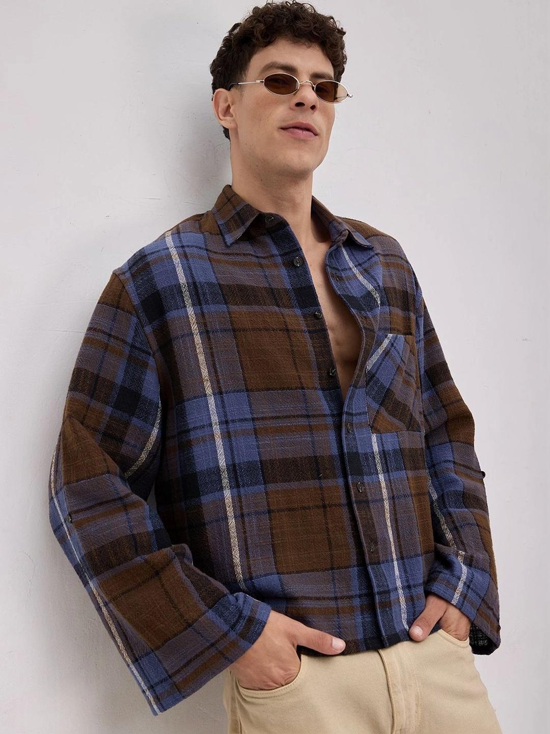 VASTRADO Men Classic Boxy Checked Casual Shirt - Image 1