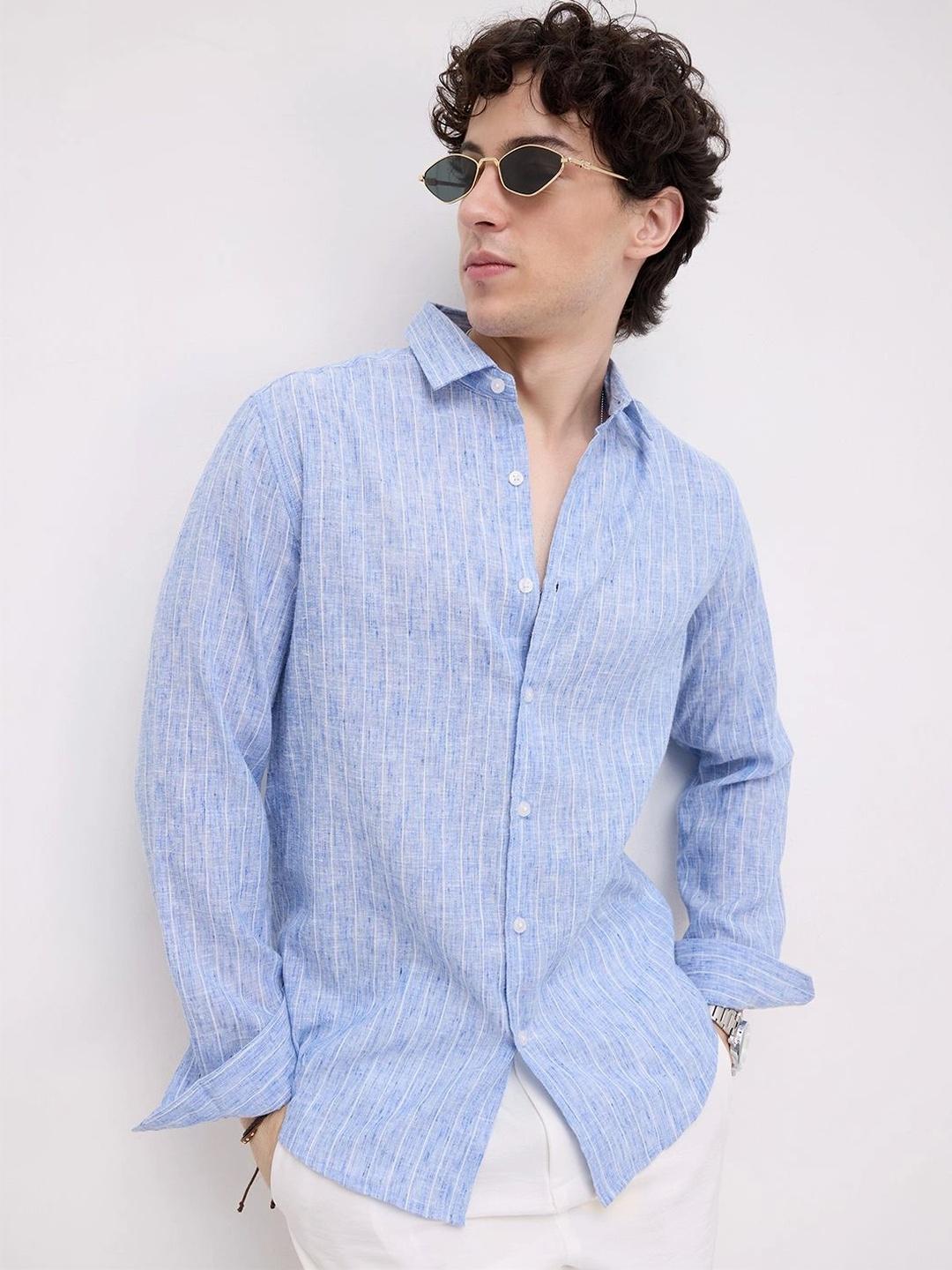 VASTRADO Men Classic Slim Fit Striped Shirt - Image 1