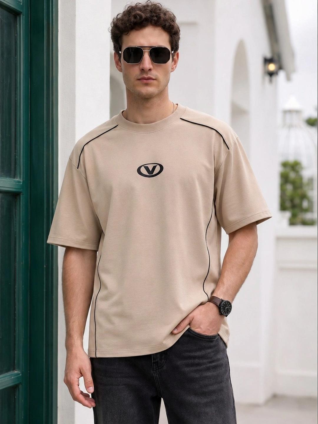 VEIRDO Men Brand Logo Cotton T-shirt - Image 1
