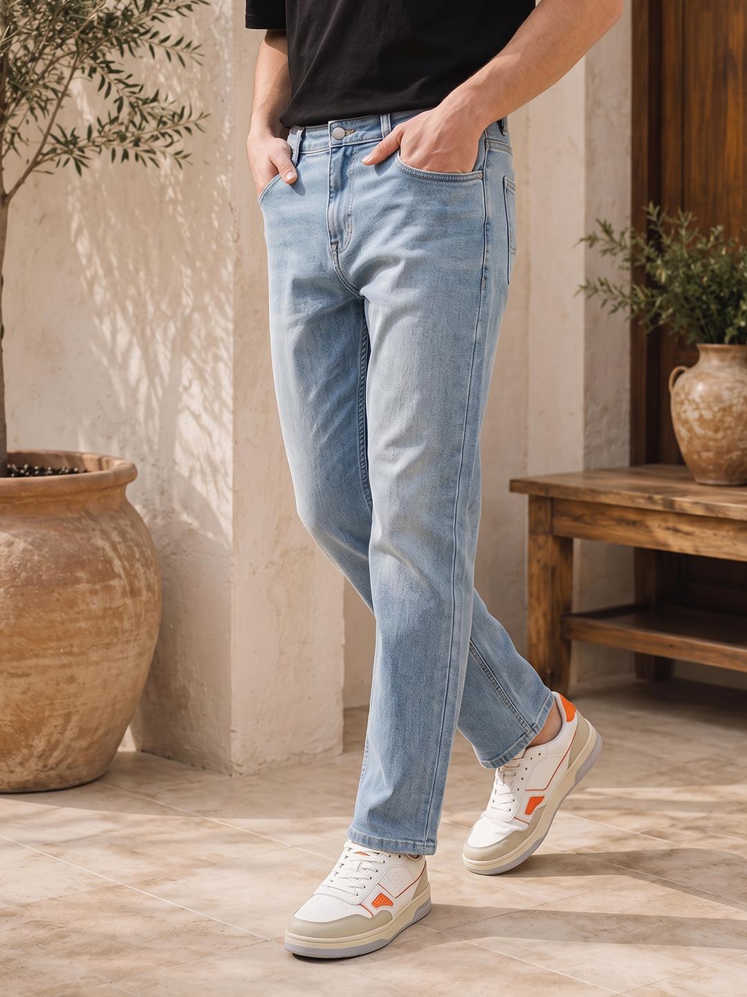 Mast & Harbour Men Straight Fit Stretchable Jeans