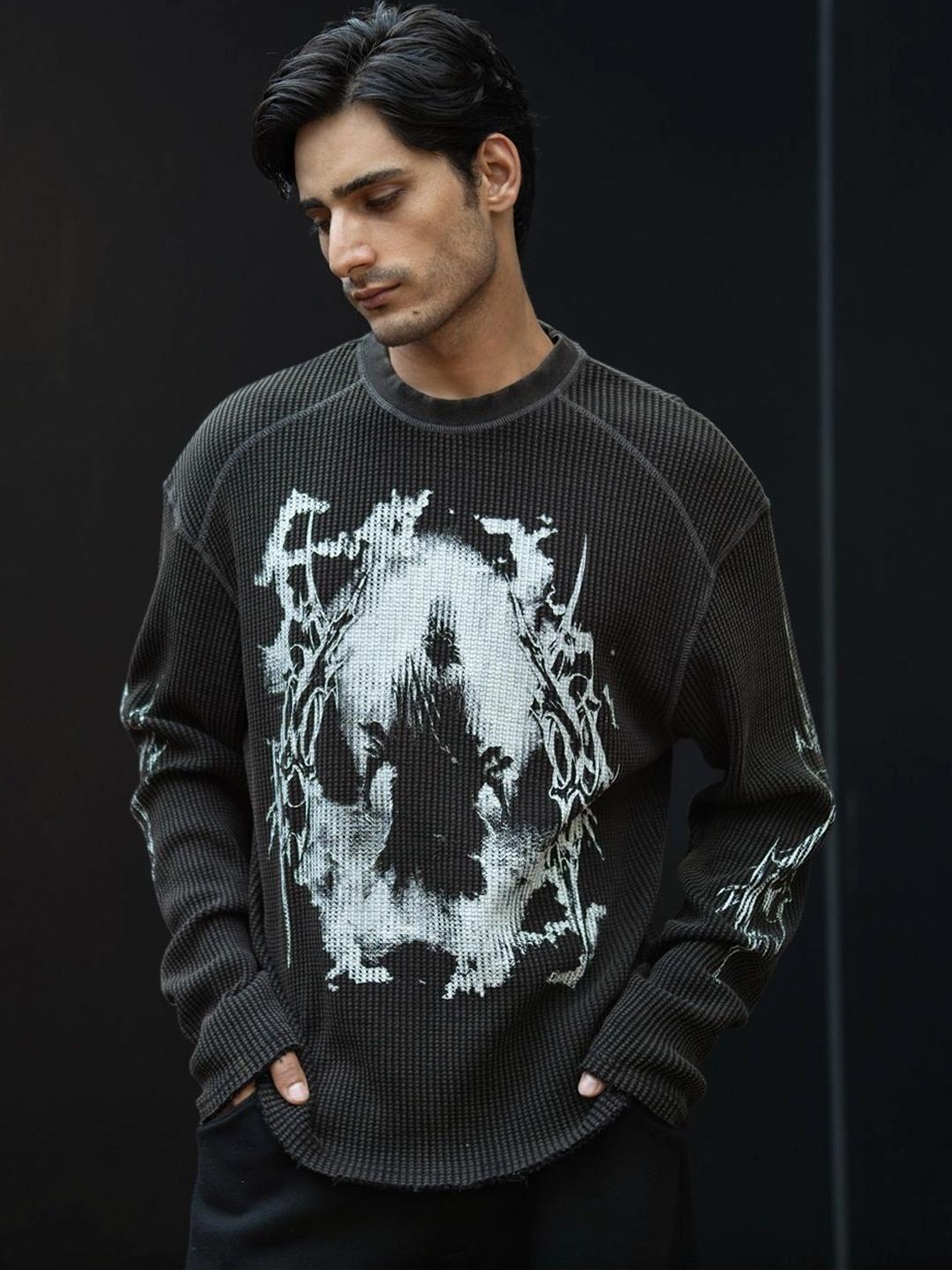 Powerlook Men Printed Drop-Shoulder Sleeves T-shirt