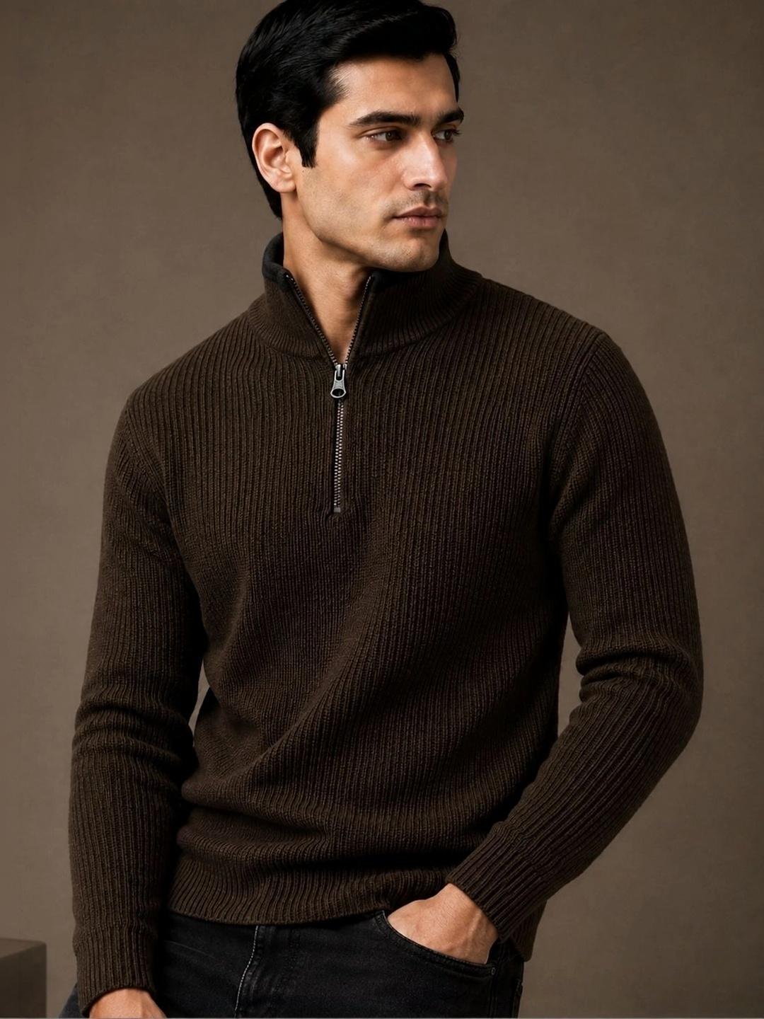 Roadster Men Ribbed Pullover - Image 1