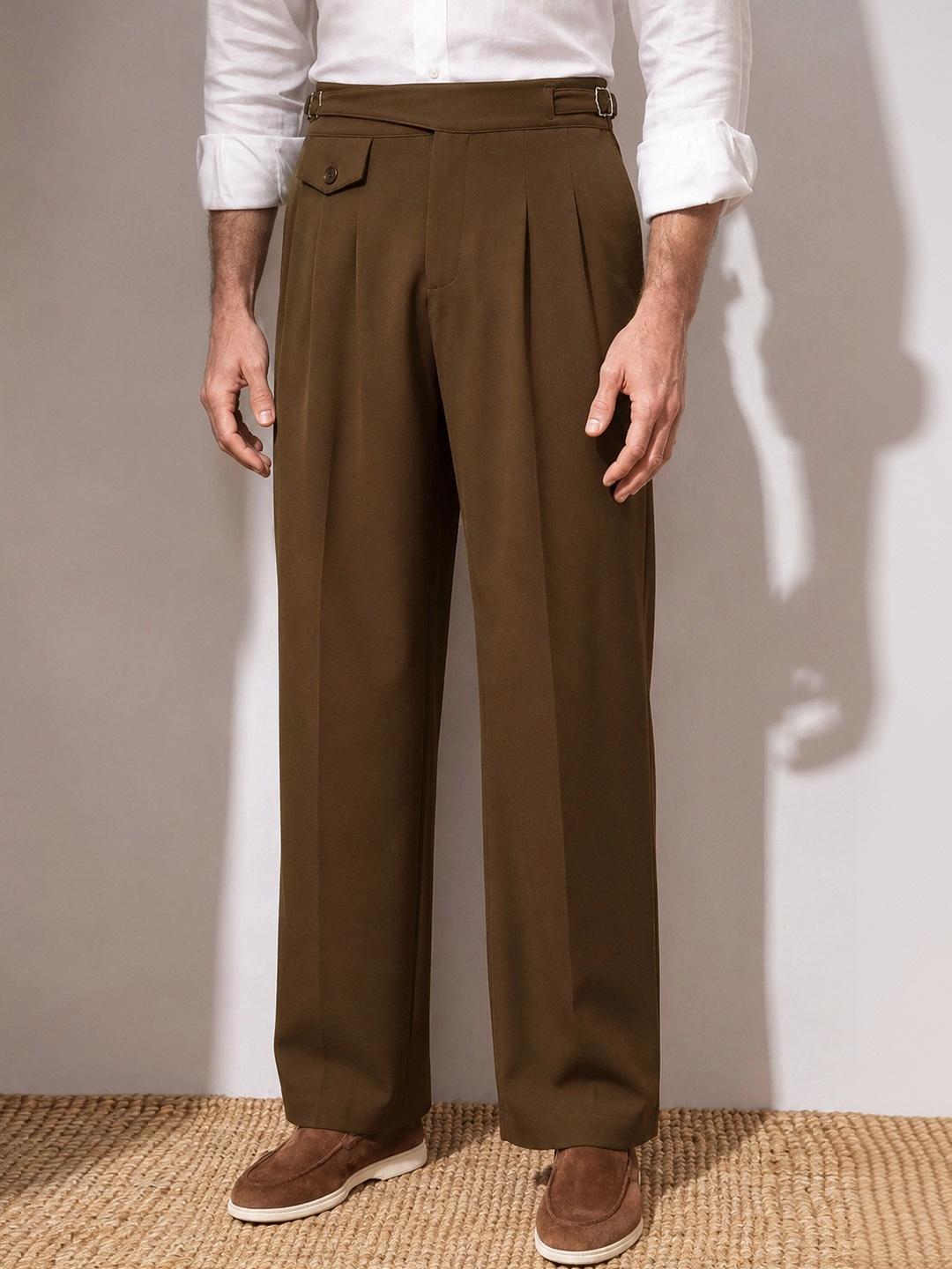 MASCLN SASSAFRAS Men High-Rise Pleated Gurkha Trousers - Image 1
