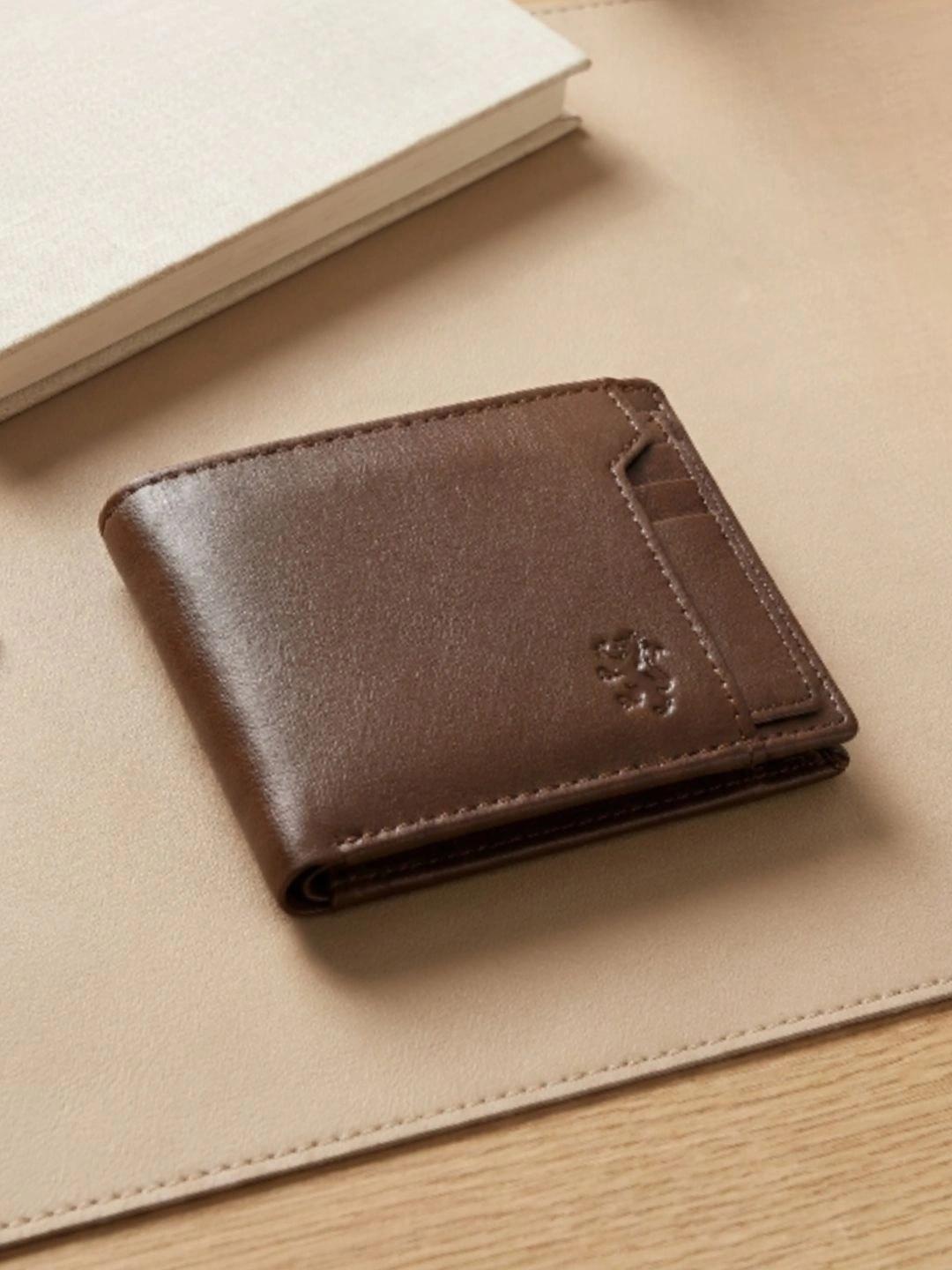 Red Tape Men Textured Leather Two Fold Wallet Red - Image 1