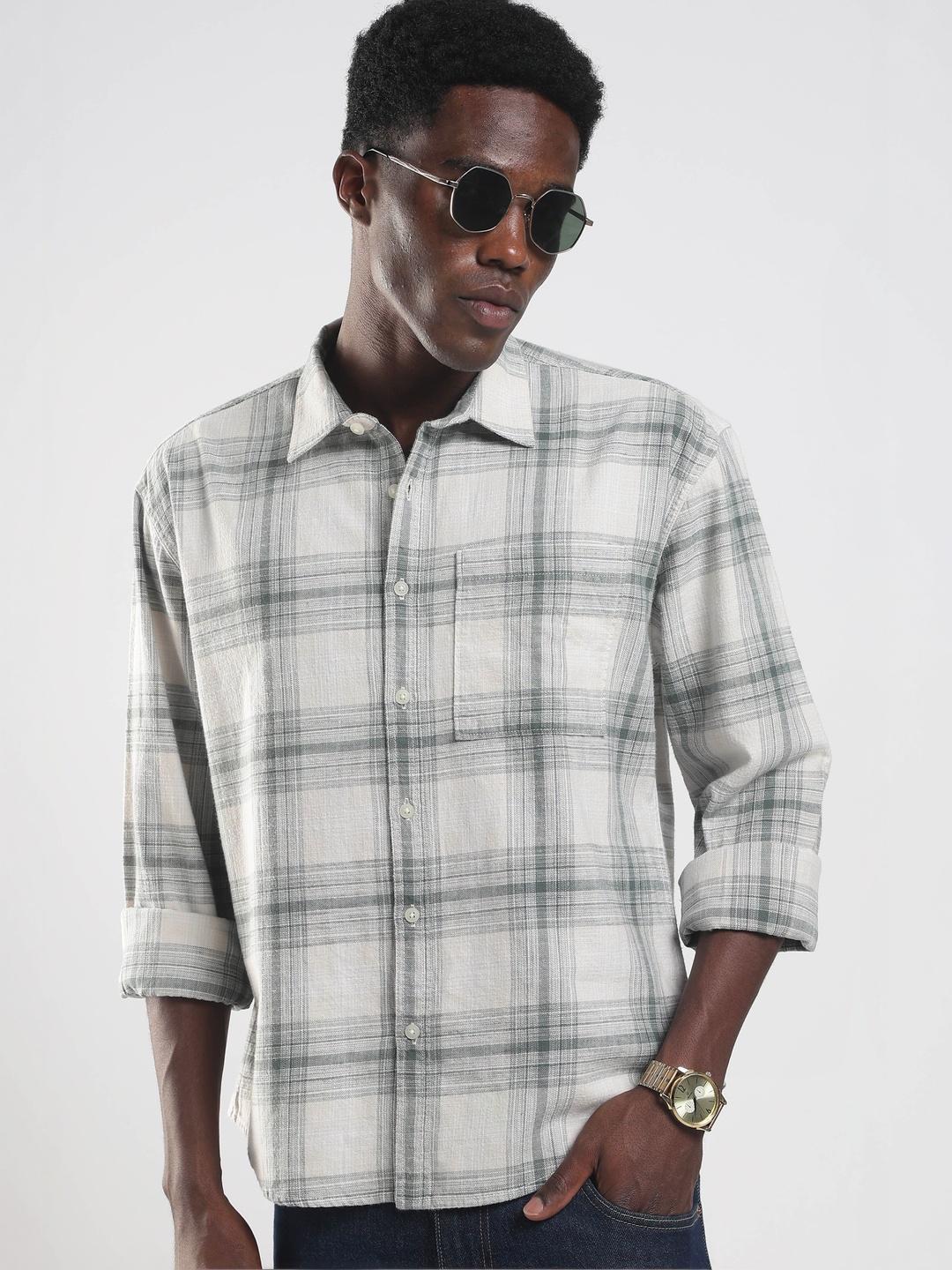 HERE&NOW Men Checked Casual Shirt - Image 1