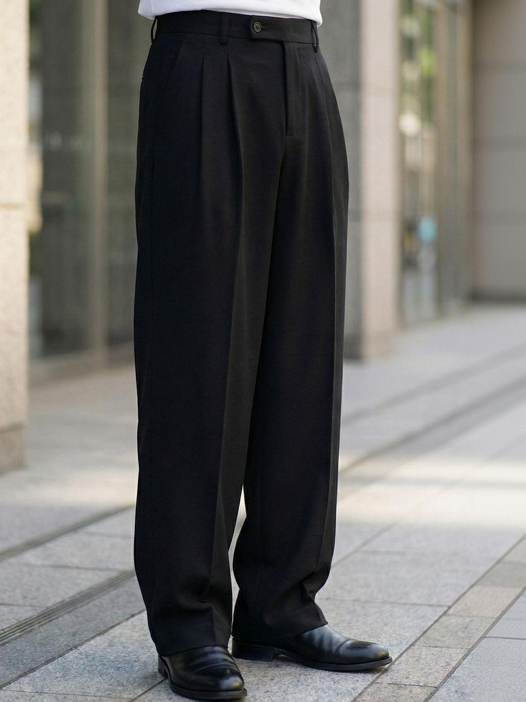 VEIRDO Pleated Relaxed Baggy Korean Pants - Image 1