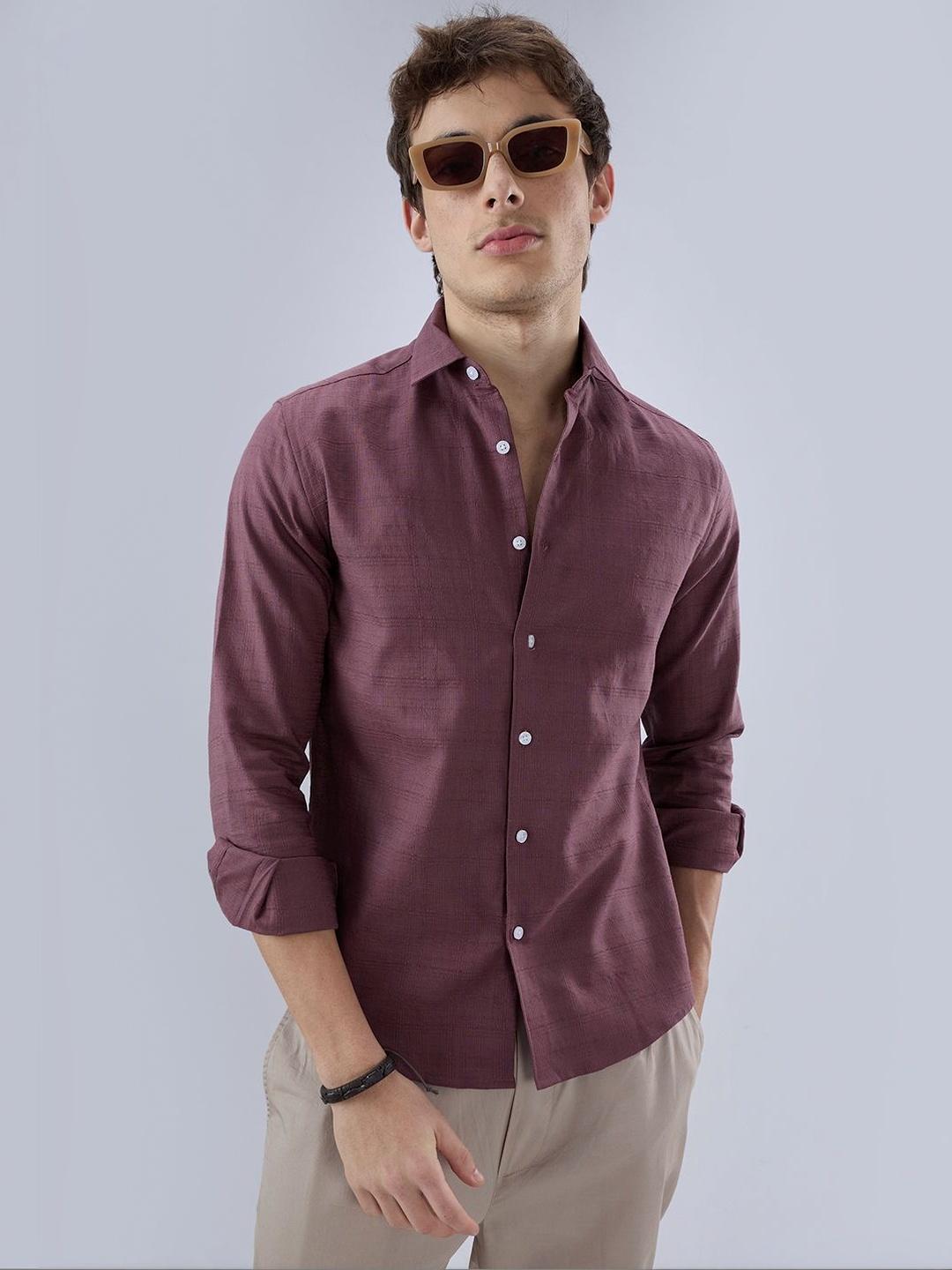 VASTRADO Dark Cocoa Jacquard Shirt - Image 1