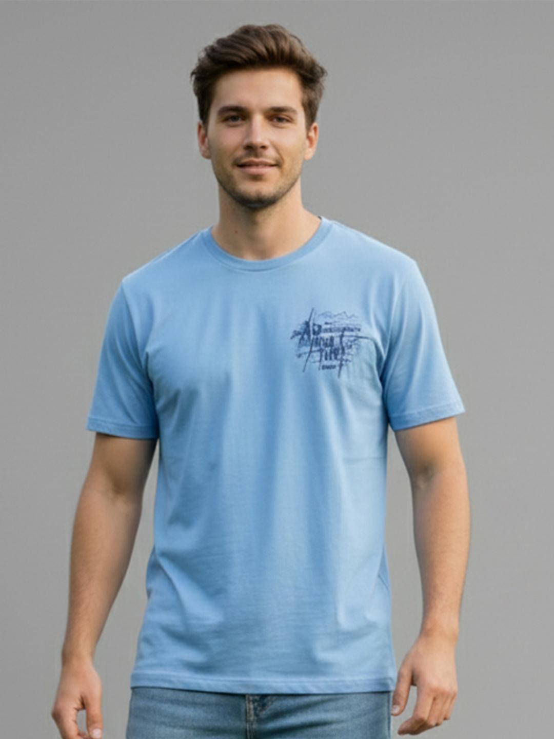Roadster Printed Cotton Round Neck T-shirt - Image 1