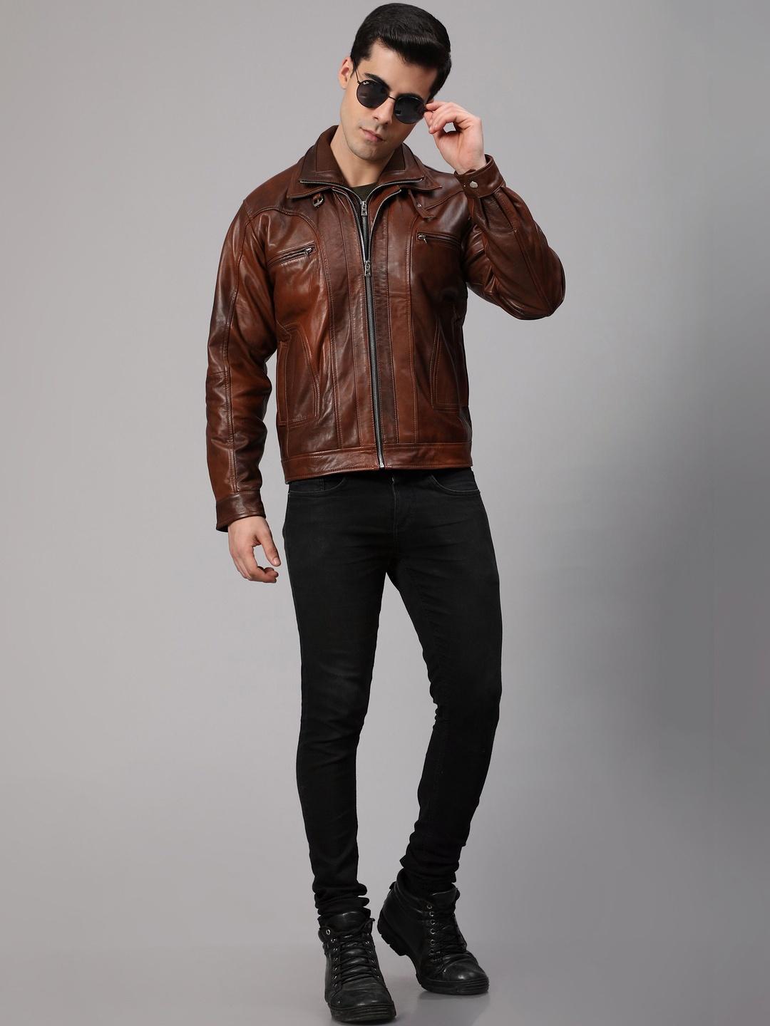 Buy Charmshilp Men Leather Leather Jacket - Jackets for Men