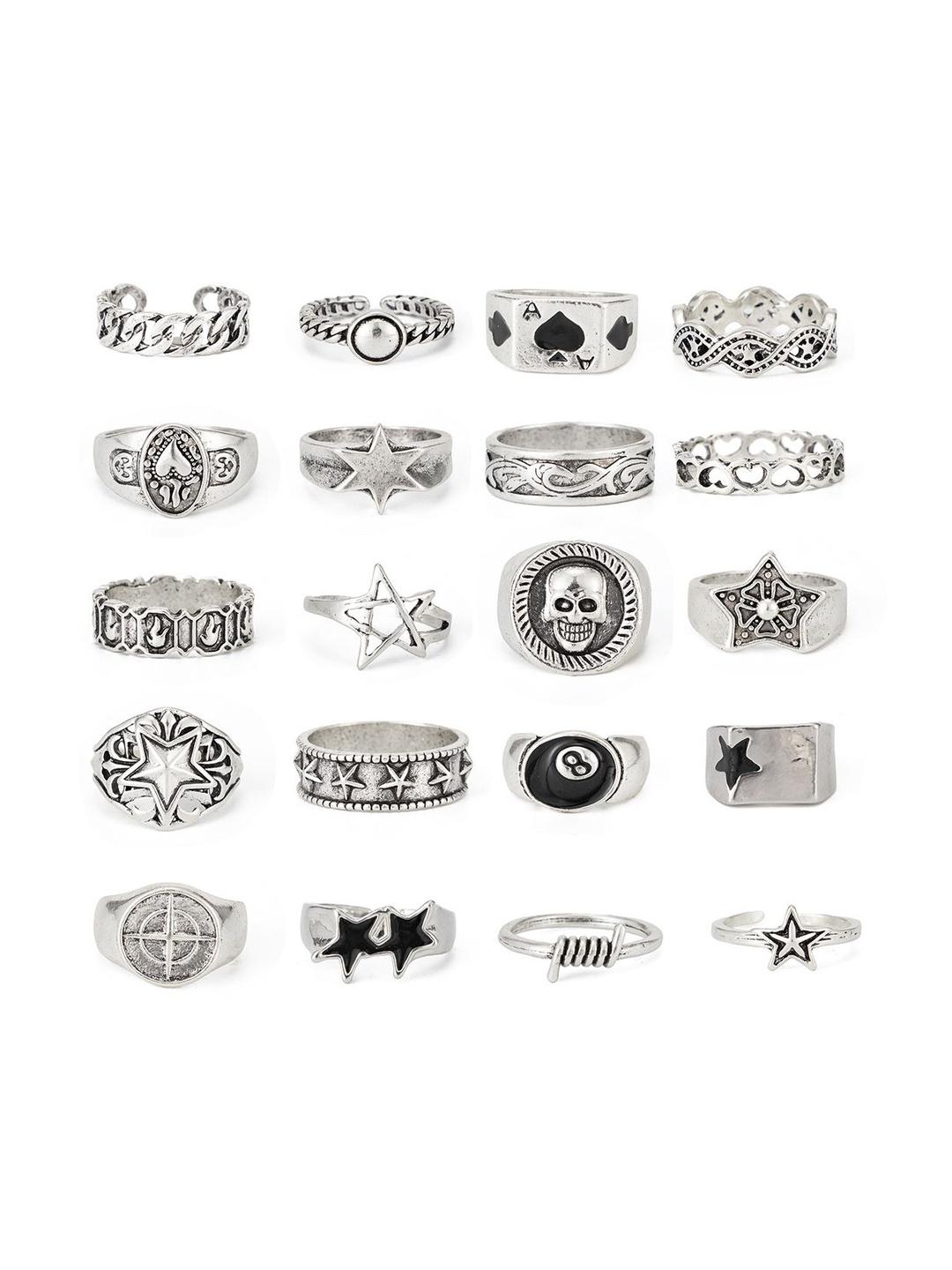 StyleCast x Revolte 20 Silver-Plated Finger Rings Pack of 20