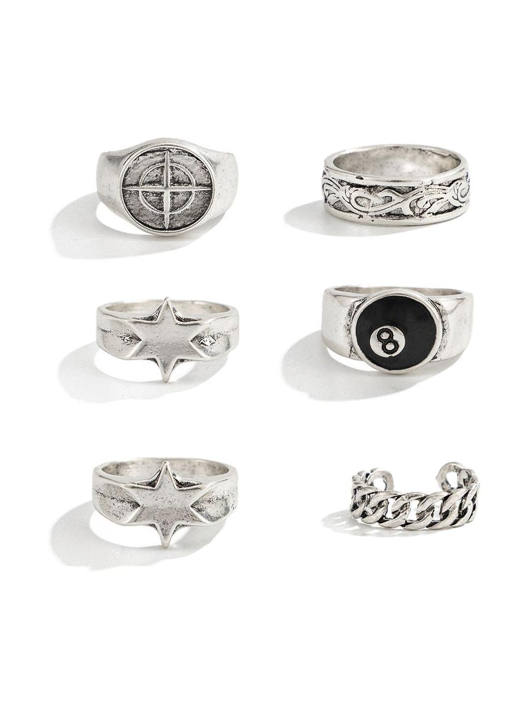 StyleCast x Revolte 6 Silver-Plated Rings Pack of 6