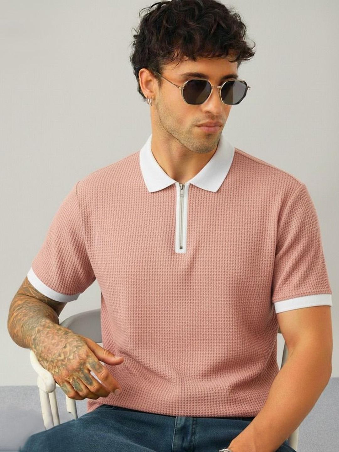 R.Code by The Roadster Life Co. R.Code Men Polo Collar T-shirt