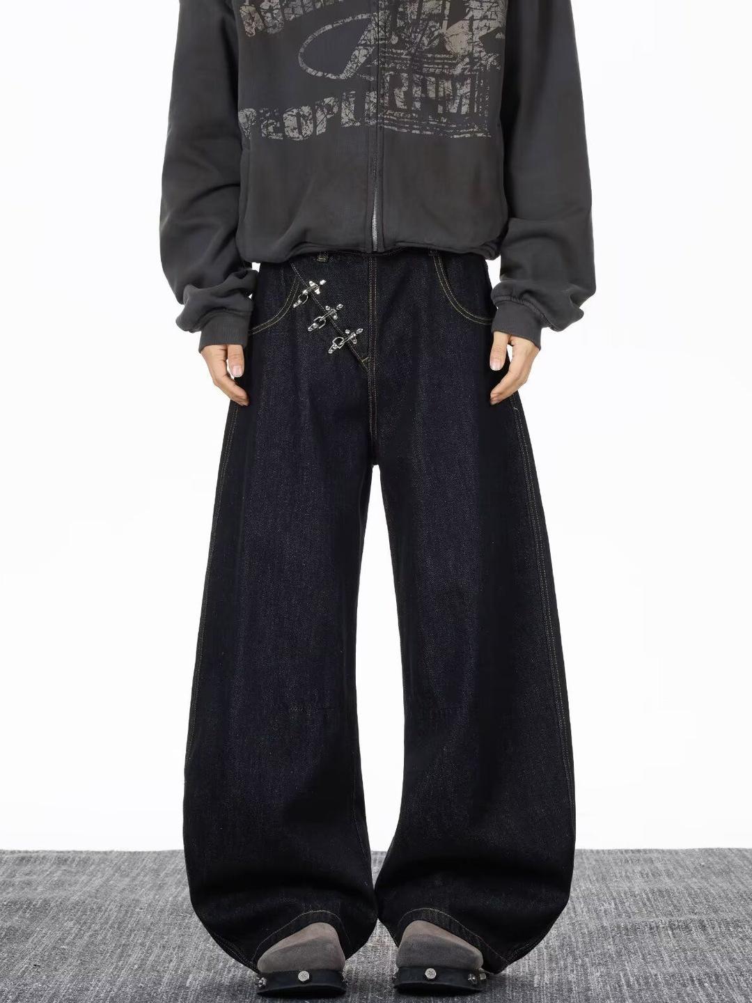 StyleCast x Revolte Men Wide Leg Mid-Rise Jeans - Image 1