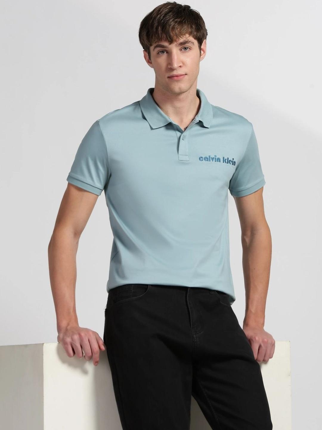 Calvin Klein Jeans Men Polo Collar Cotton T-shirt - Image 1