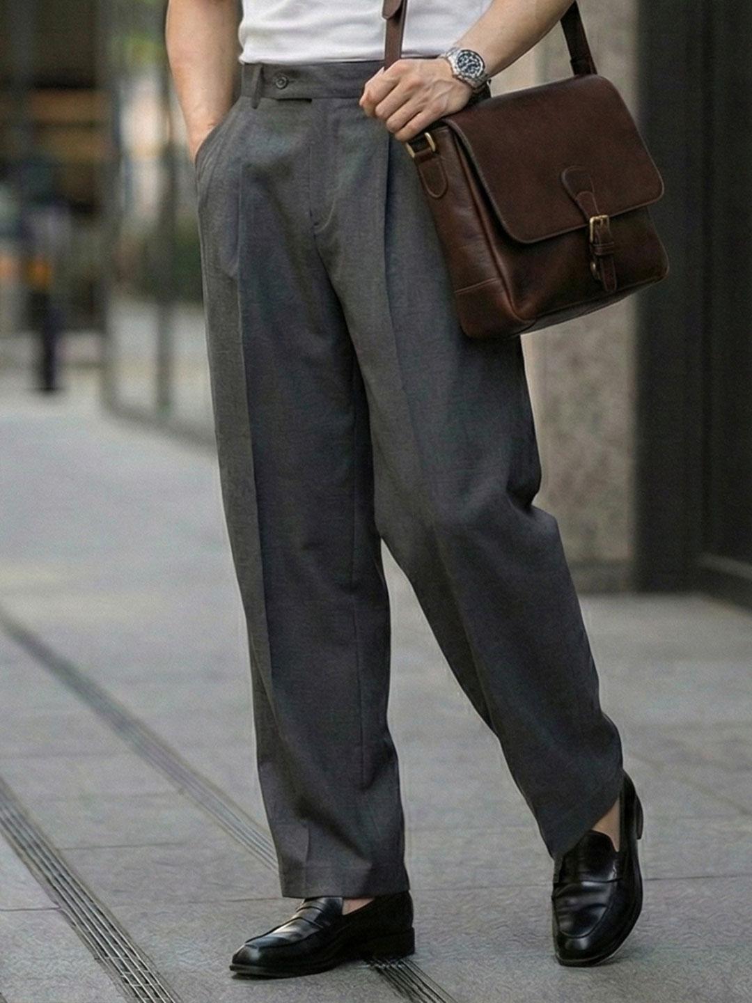 VEIRDO Pleated Relaxed Baggy Korean Pants