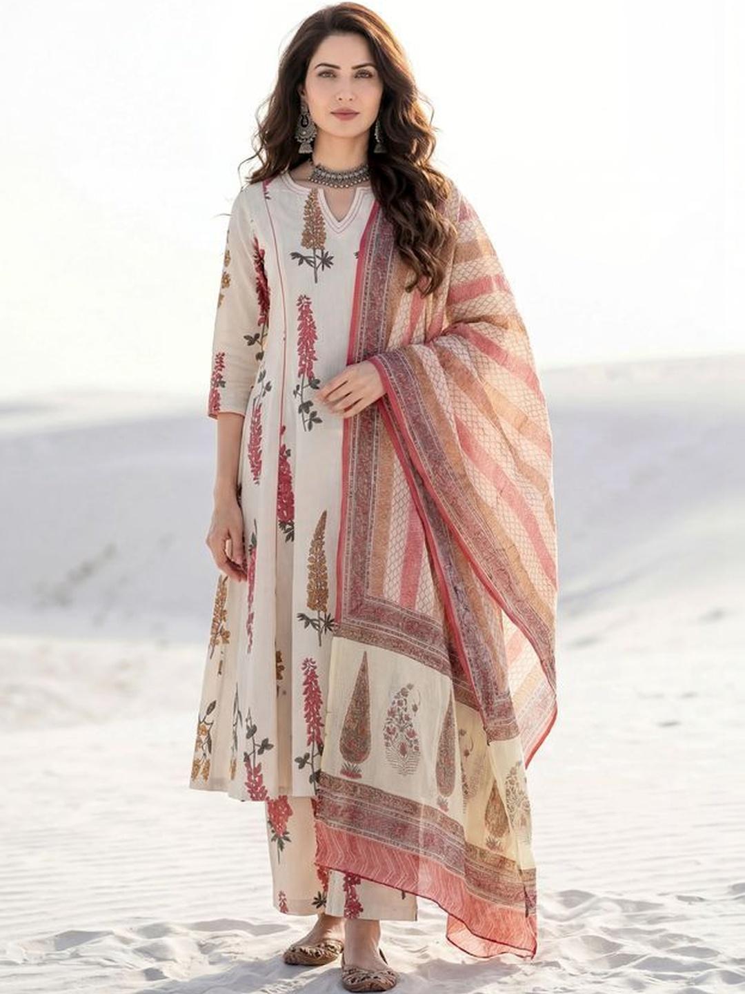 MYRIE Women Ethnic Motifs Printed Kurta with Trousers & Dupatta - Image 1