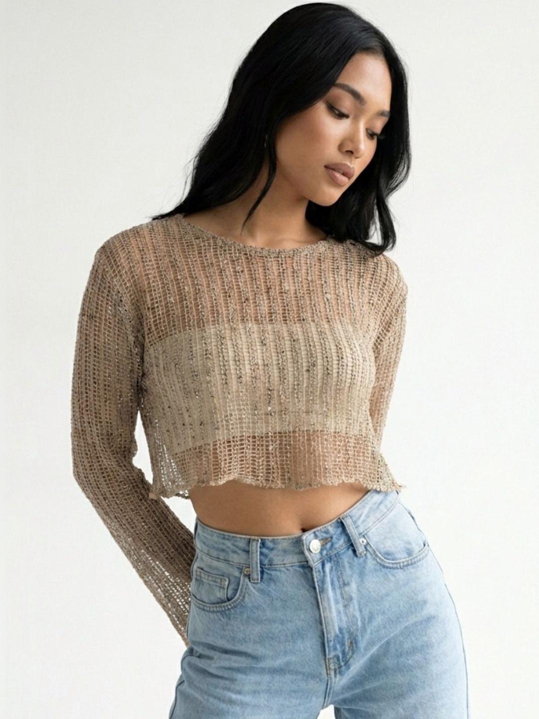 glitchez Embellished Crop Top - Image 1