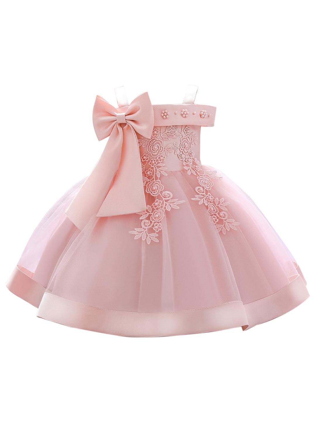 YK Floral Applique Balloon Mini Dress
