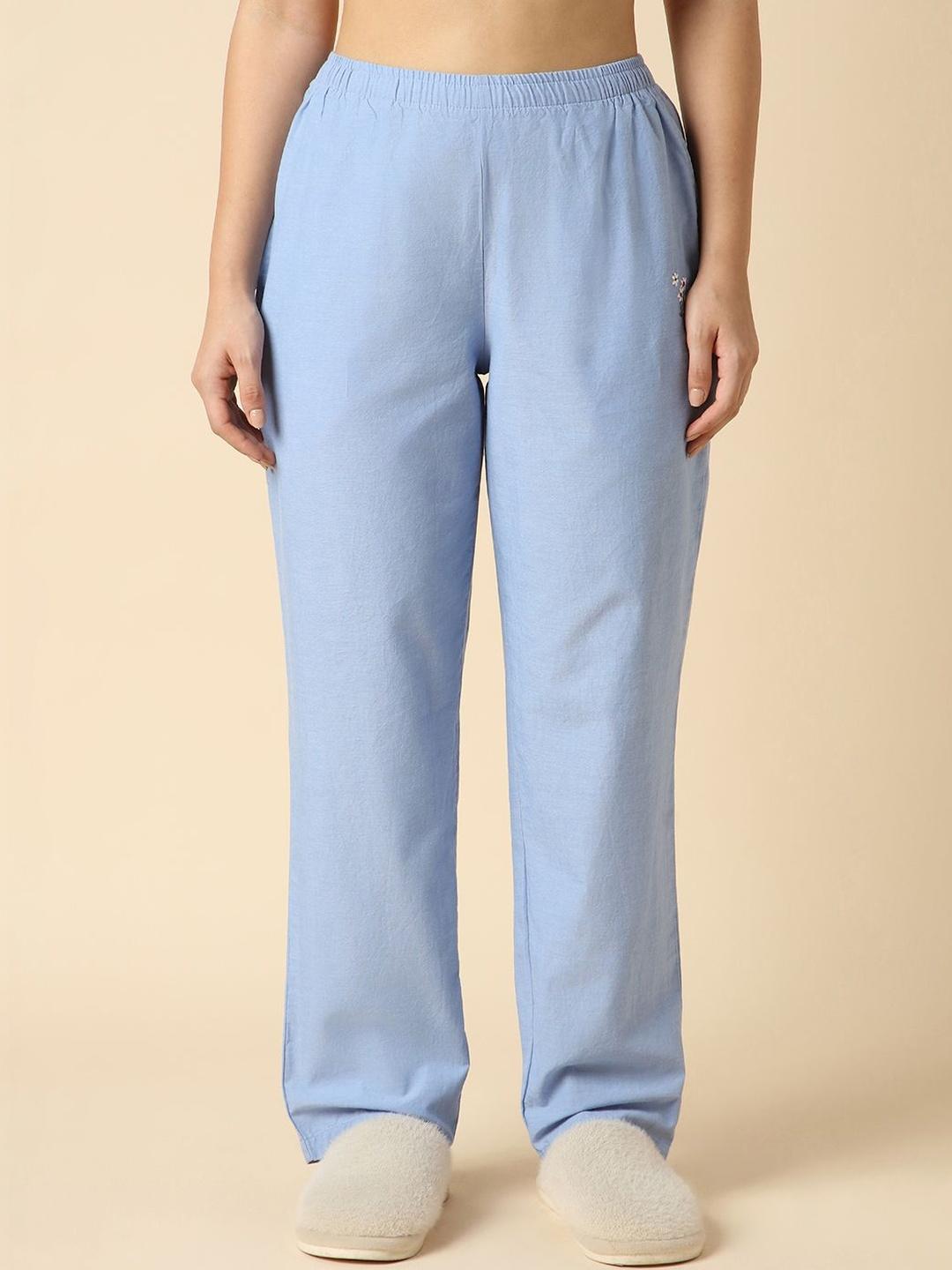 Buy Van Heusen Women Relax Fit Chambray Cotton Lounge Pant