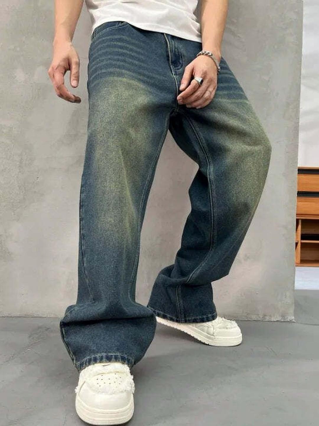 SZN Men Wide Leg Mid-Rise Jeans