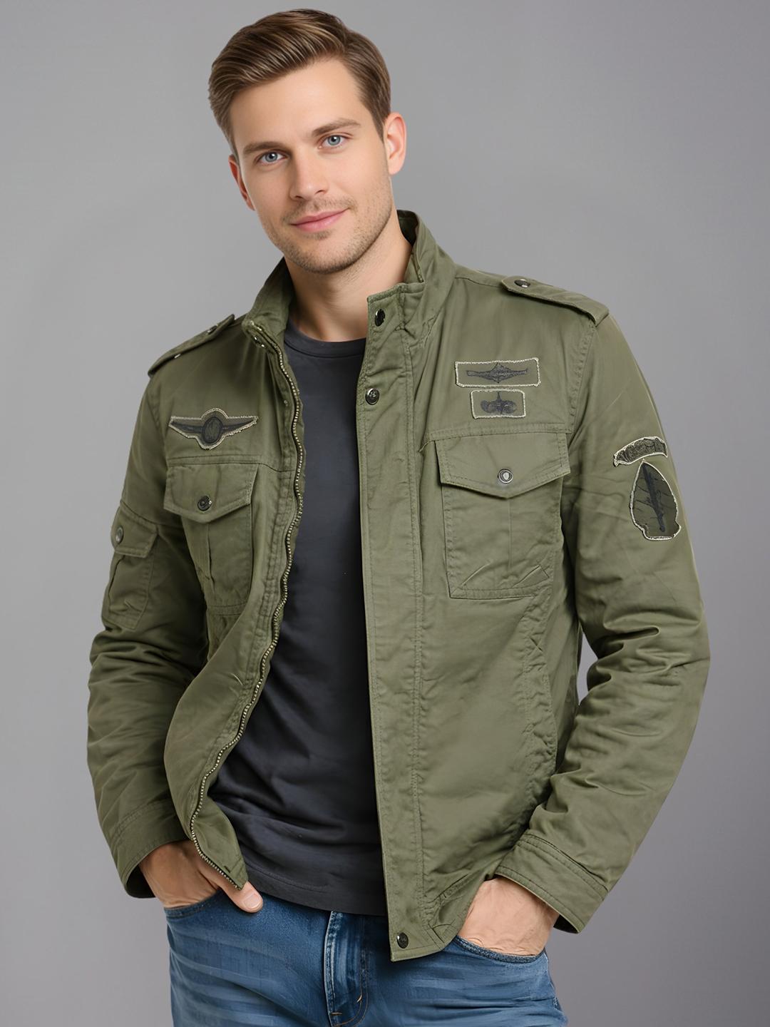 Buy L'monte Men Solid Outdoor Bomber Jacket with Fur Lining