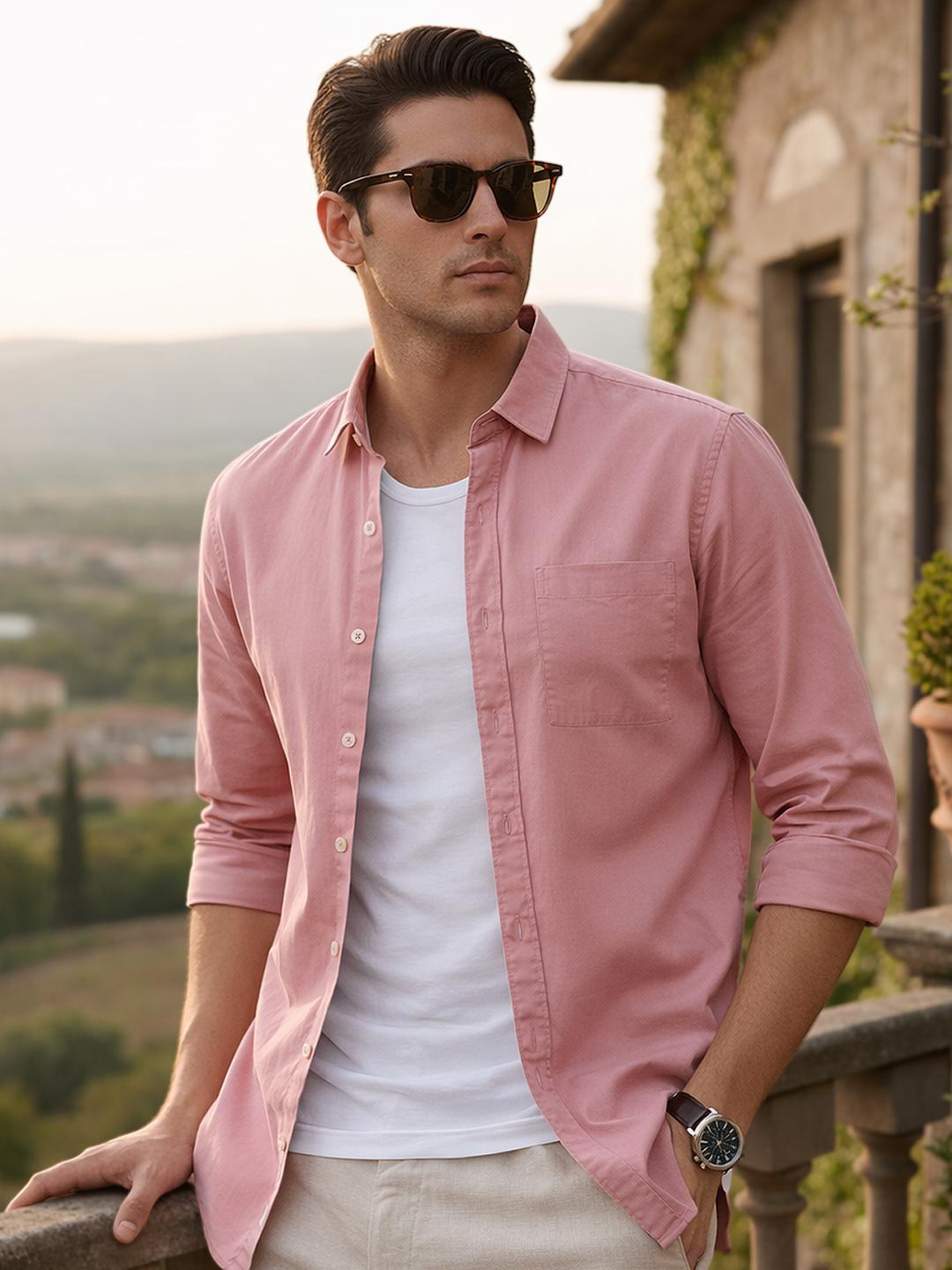 Urbano Fashion Men Spread Collar Cotton Casual Shirt - Image 1