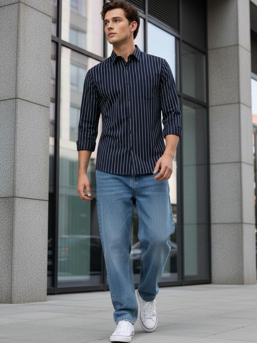 SZN Men Striped Casual Shirt - Image 1