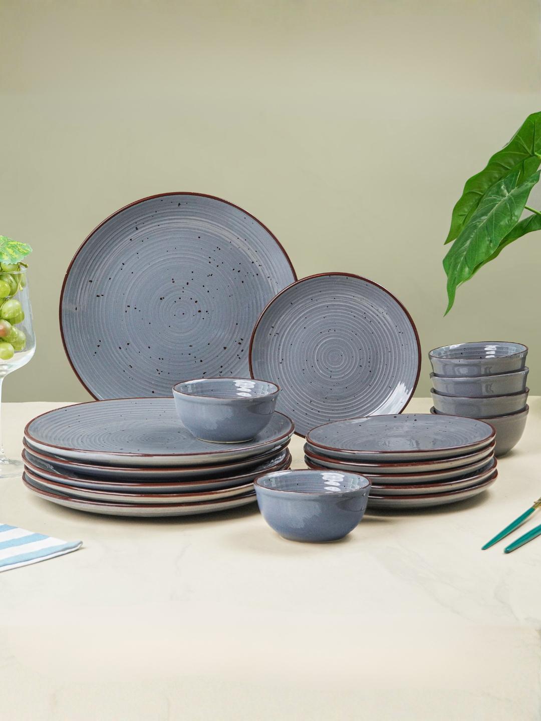 Buy The Golden Theory Pebble Grey Ceramic Dinner Set - Dinner Set