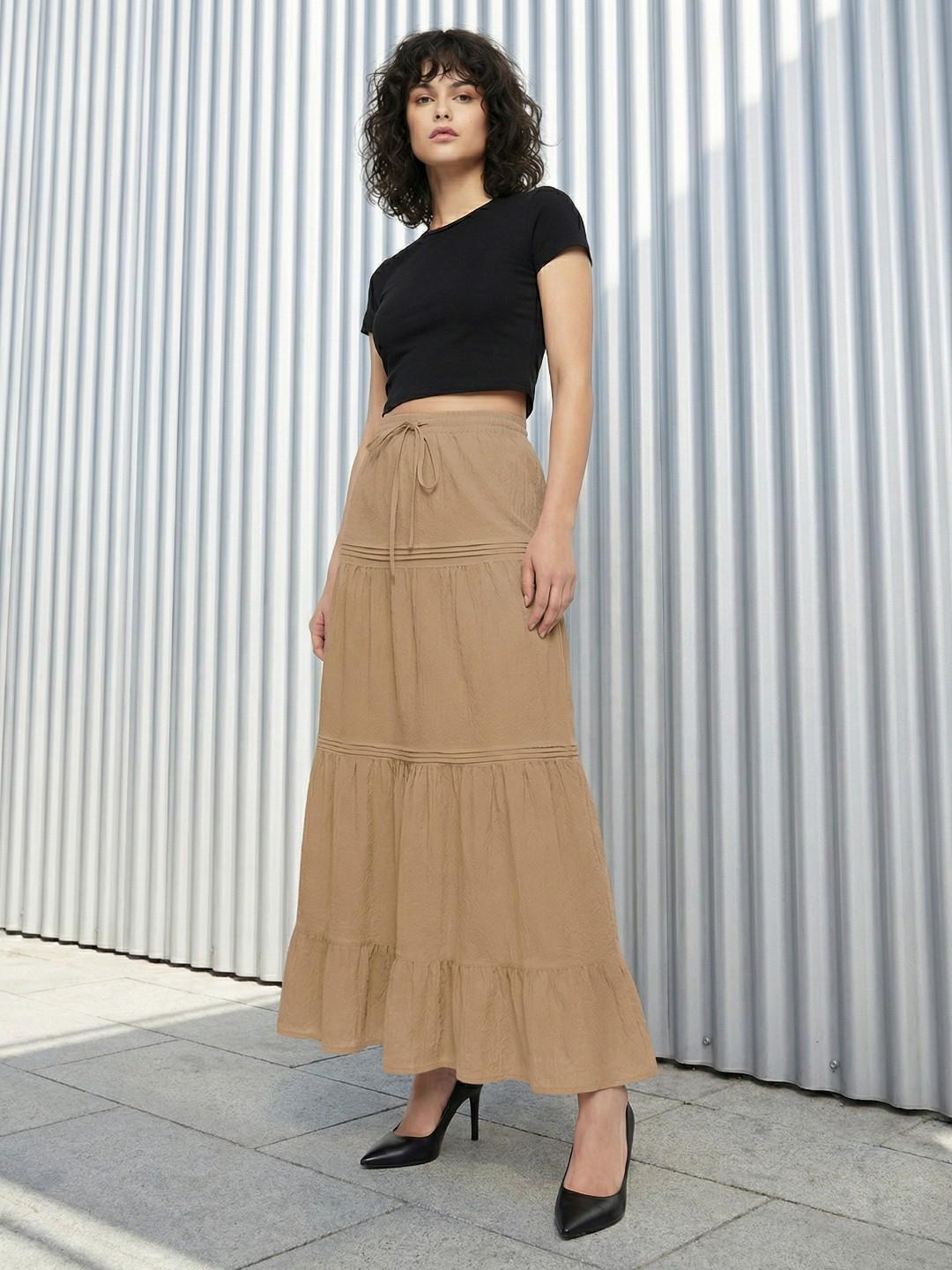 Buy glitchez Maxi-length Tiered Skirts - Skirts for Women 39022976