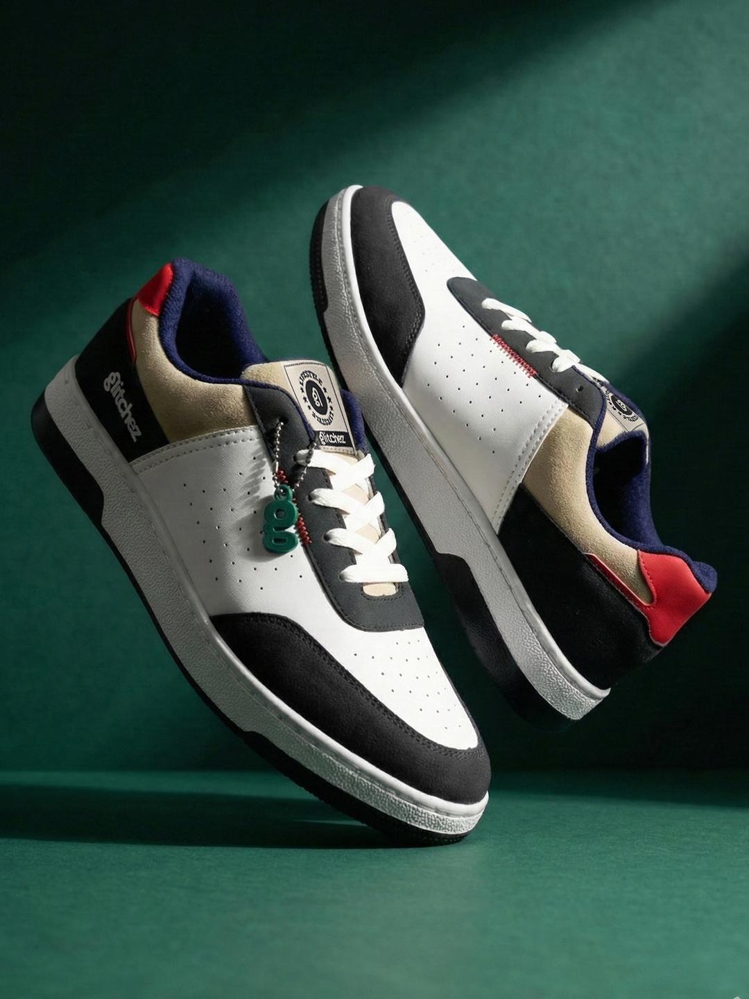 glitchez Men Colourblocked Perforated Sneakers - Image 1