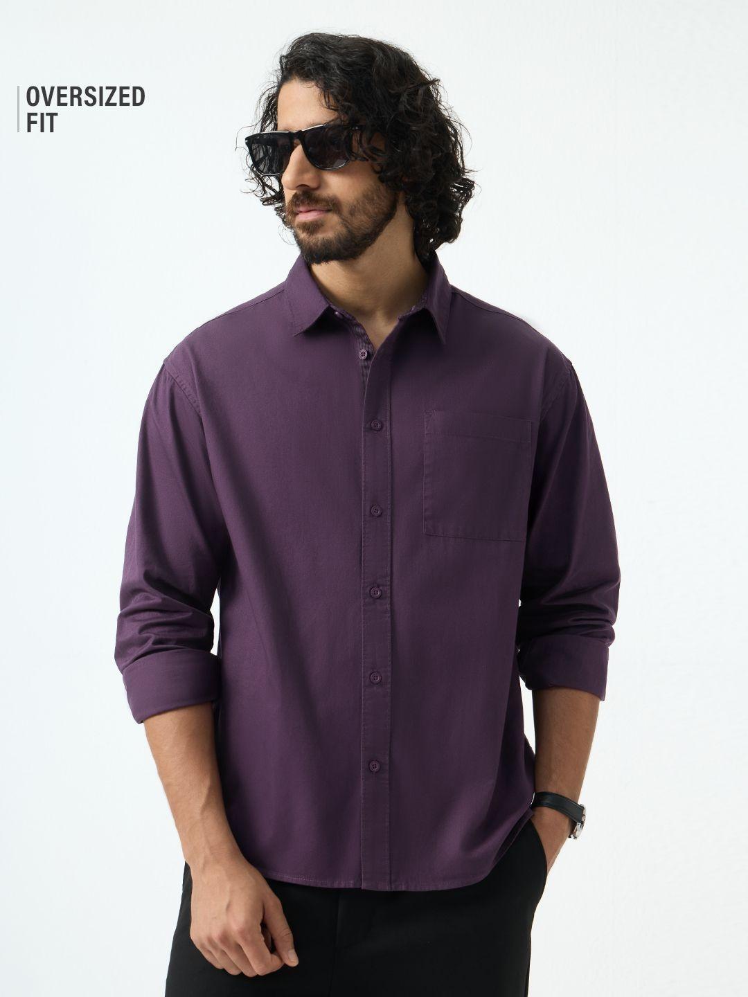 The Souled Store Men Relaxed Fit Purple Shirt - Image 1