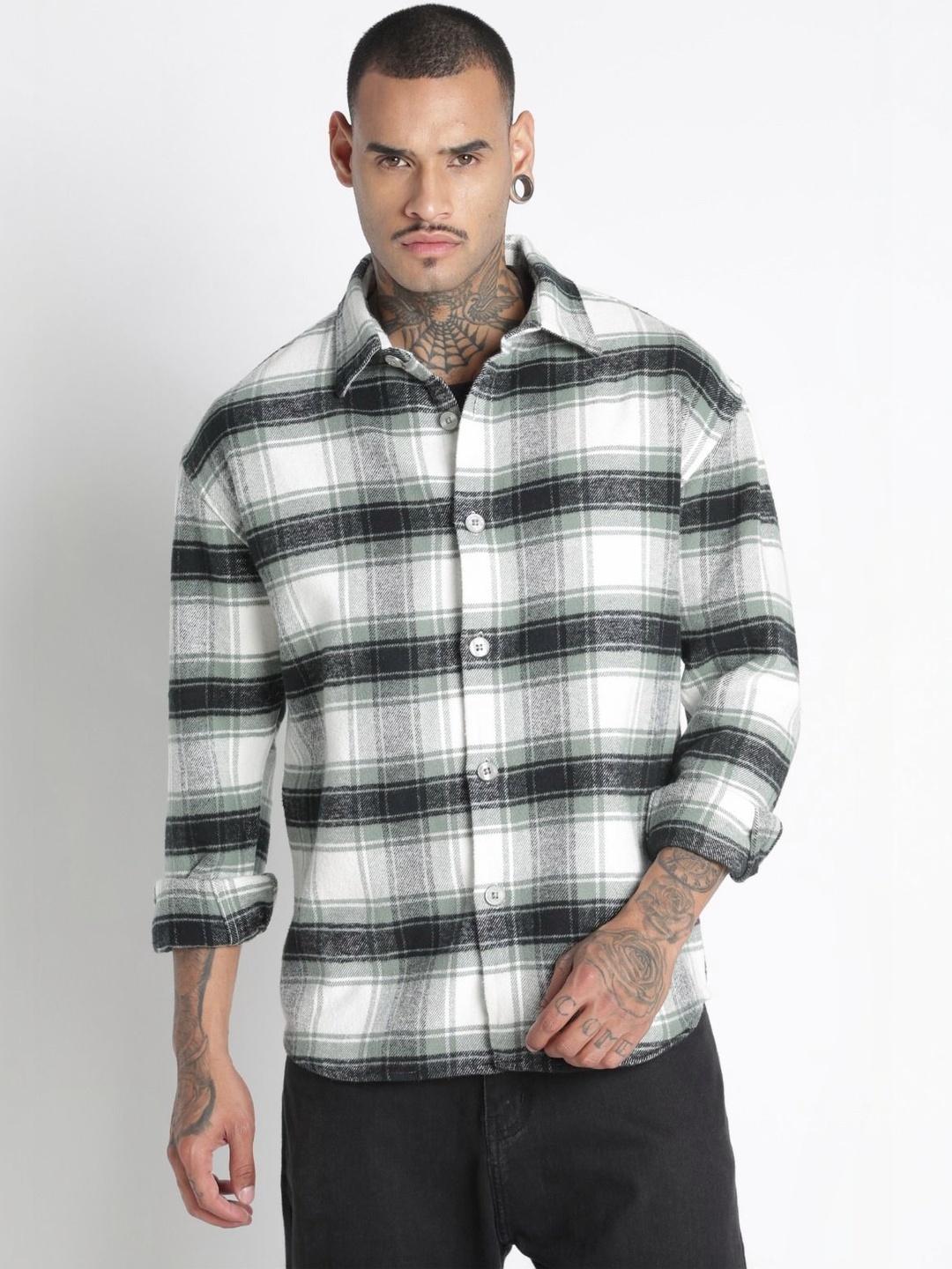 Blu MNKY Men Classic Tartan Checks Shirt