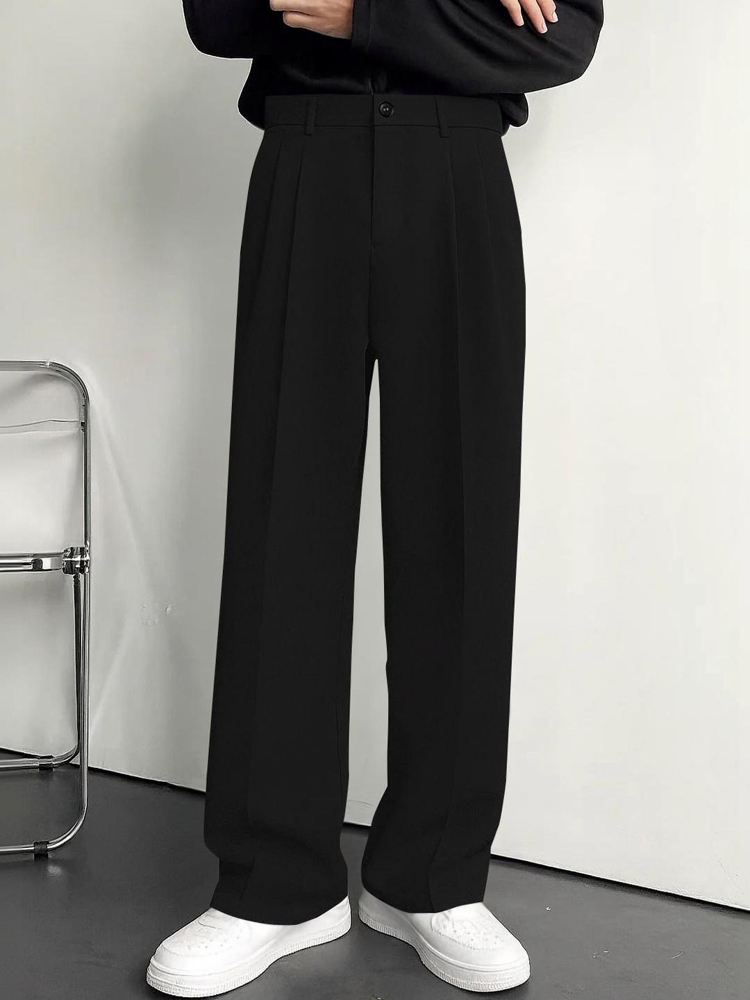 KAJARU Men Relaxed Loose Fit Pleated Trousers - Image 1