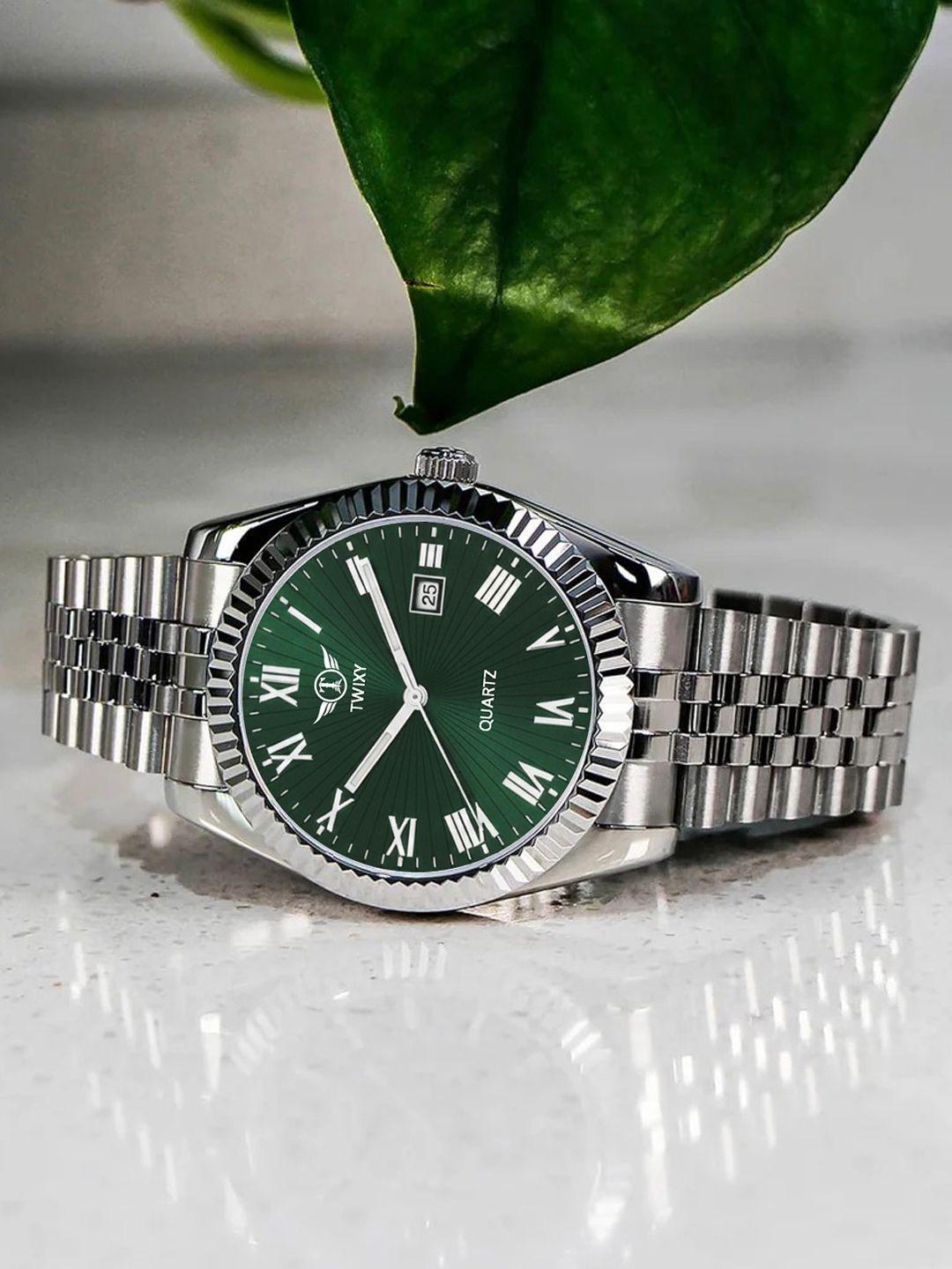 TWIXY Men's Silver-Green Watch TYW20 - Image 1