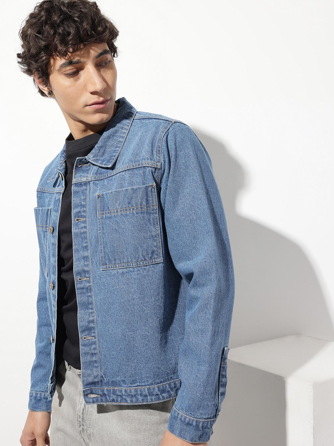 Roadster Pure Cotton Denim Jacket Blue - Image 1