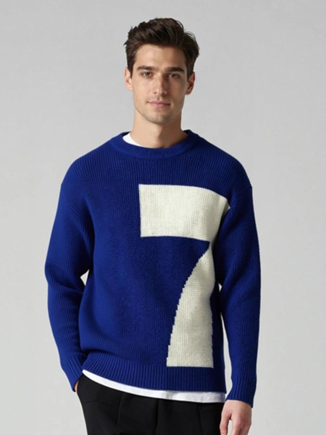 ANDREW HILL Men Colourblocked Pullover - Image 1