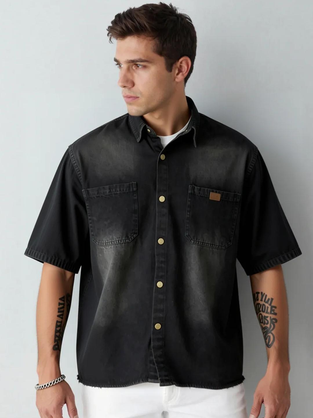 ANDREW HILL Men Faded Casual Shirt - Image 1