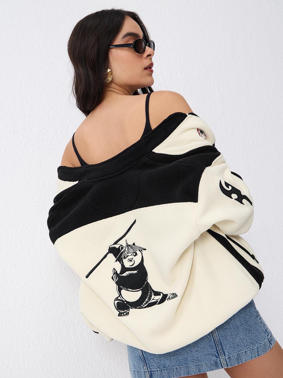 The Souled Store Women Oversized Fit Kung Fu Panda Printed Cream - Image 1