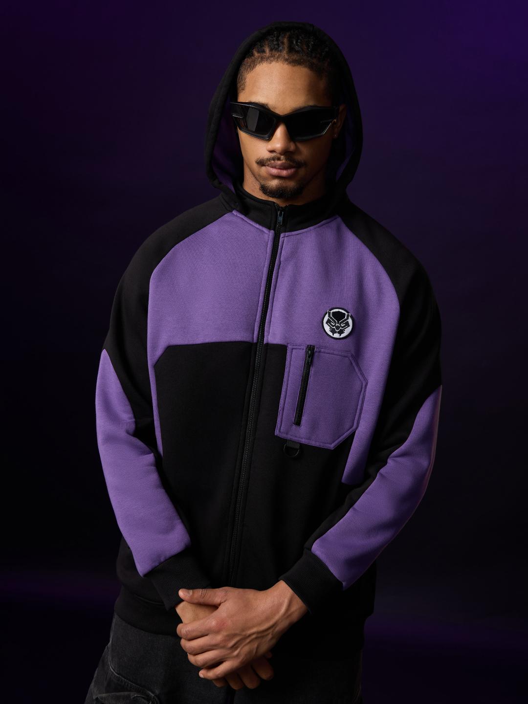 The Souled Store Men Black Panther Hoodie Black - Image 1